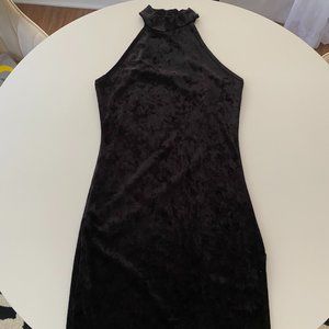 Velvet Midi Dress with thigh slit